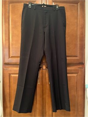 Michael Brandon Black Flat-Front Dress Pants